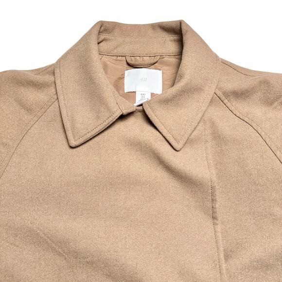 H&M | Women | Dark Beige Neutral Classic Belted Long Twill Trench Coat | Small - Picture 11 of 16